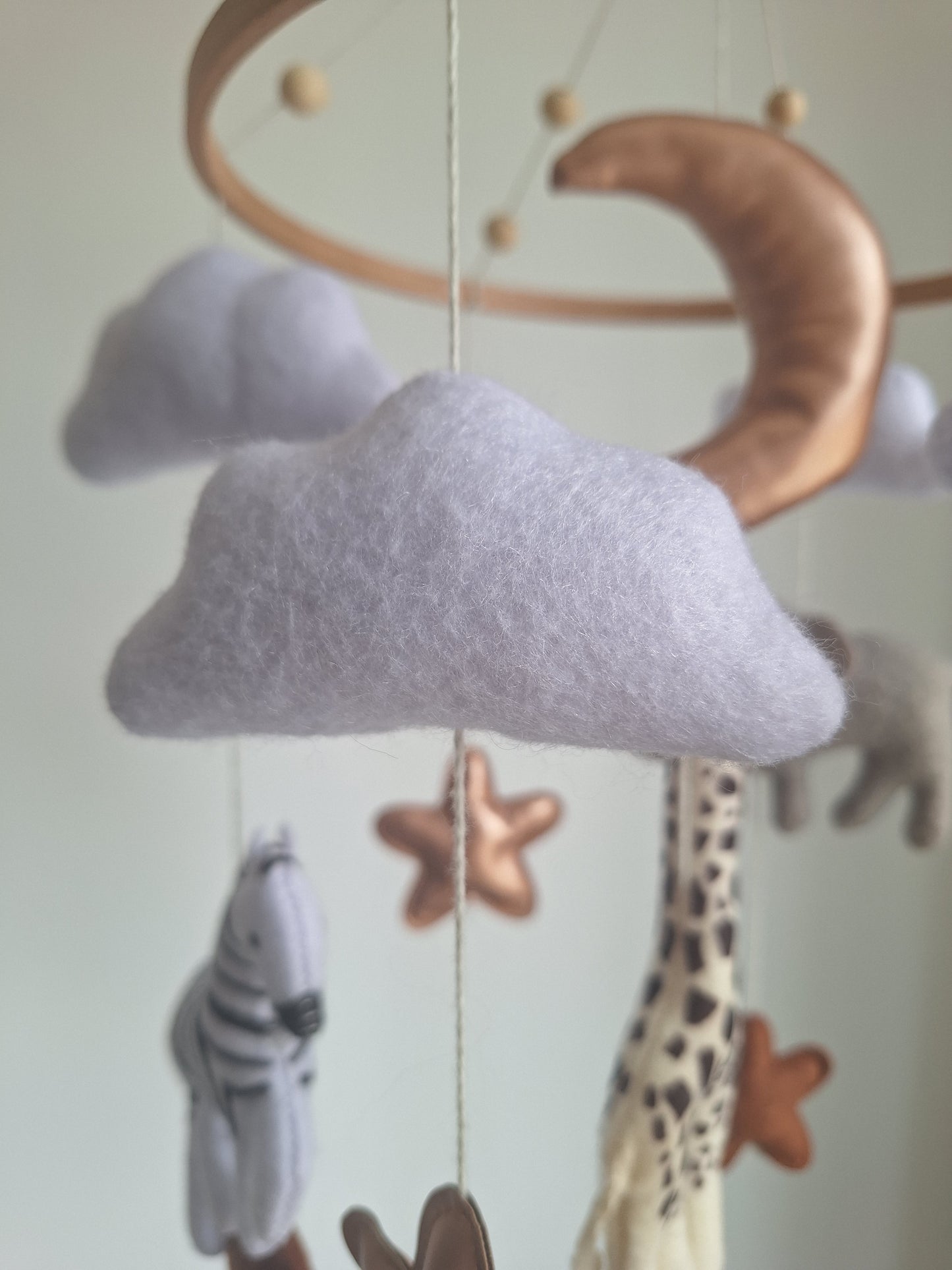 Safari Baby Mobiel | Leeuw, Giraf, Zebra & Olifant