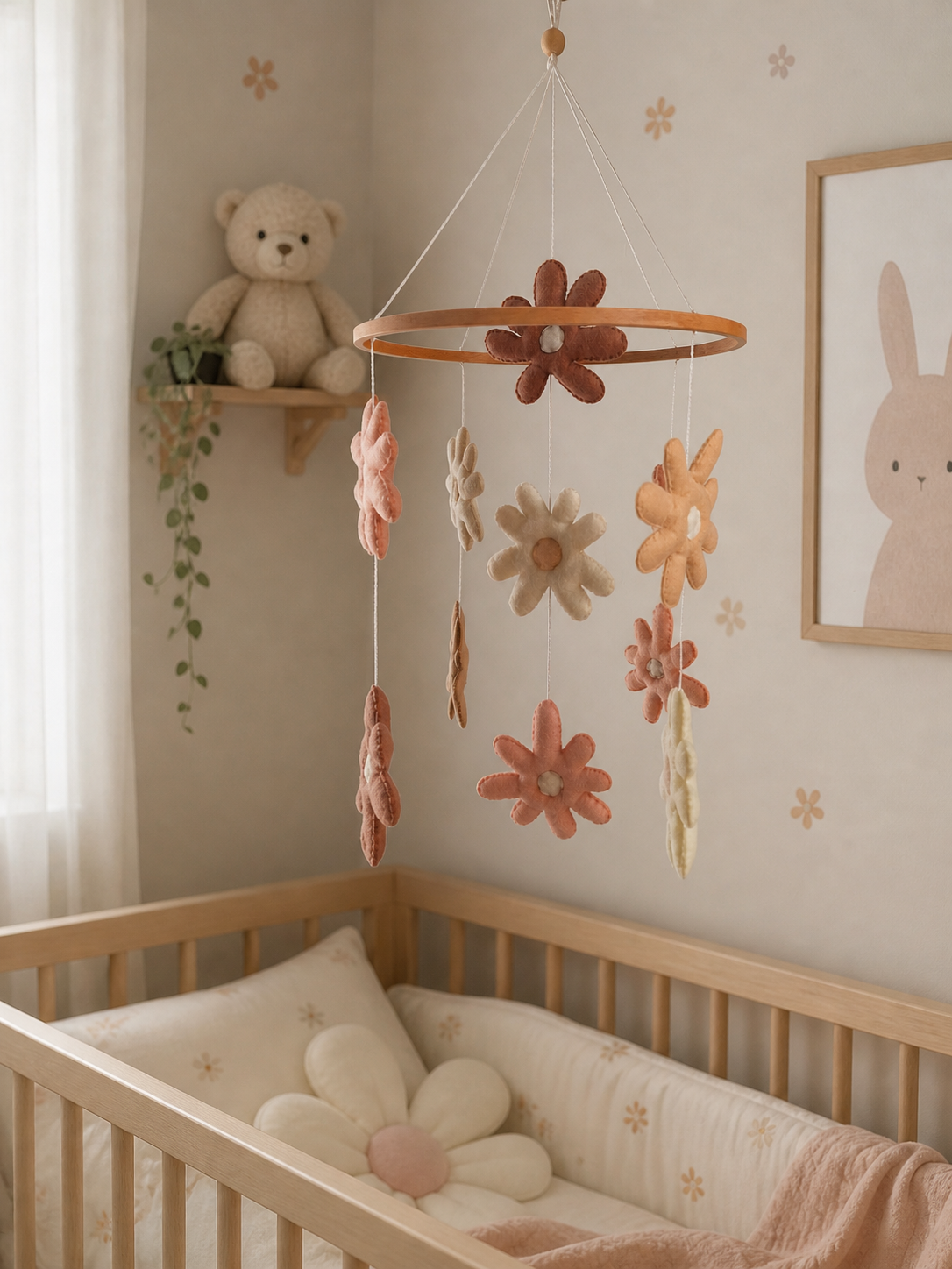 Bloemen Baby Mobiel | Zachte Bloemen